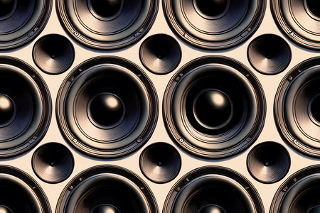 Retro audio speakers background. Generative AIの素材