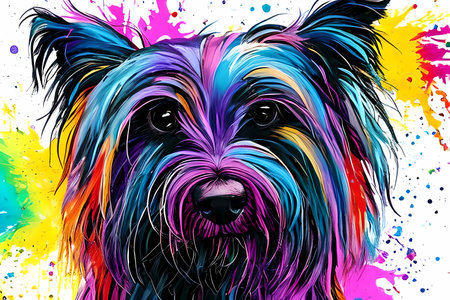 Small dog of different colors. Generative AIの素材