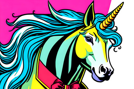 Portrait of unicorn. Generative AIの素材