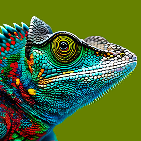 Chameleon of different colors. Generative AIの素材