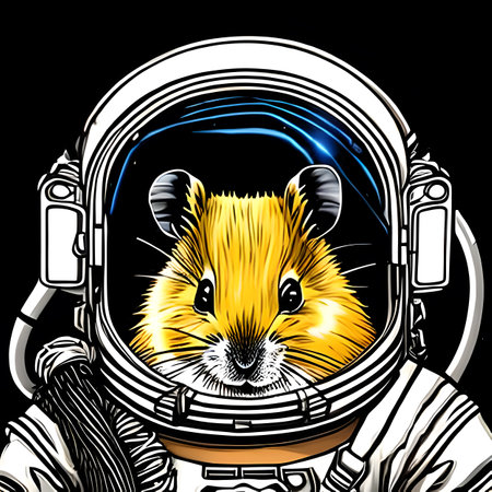 Hamster astronaut. Retro comic book style. Generative AIの素材