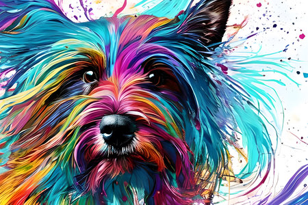 Terrier dog of different colors. Generative AIの素材