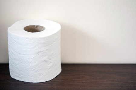 Toilet paper on tableの写真素材