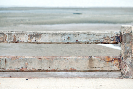 concrete fence and concrete floor at riversideの写真素材
