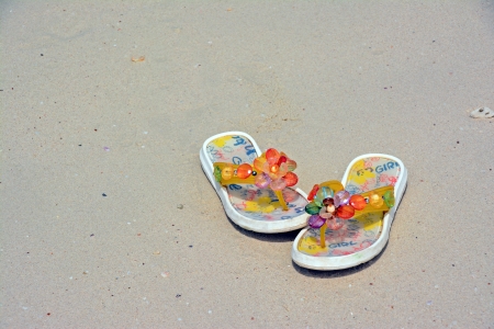 shoes on the beachの写真素材