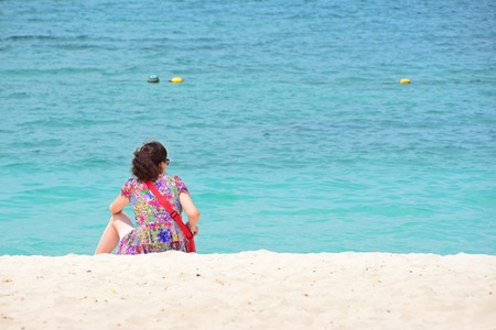 women on the beachの写真素材