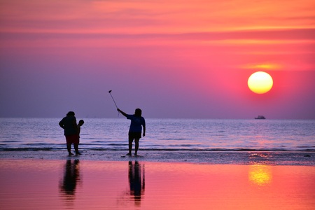 women on the beachの写真素材
