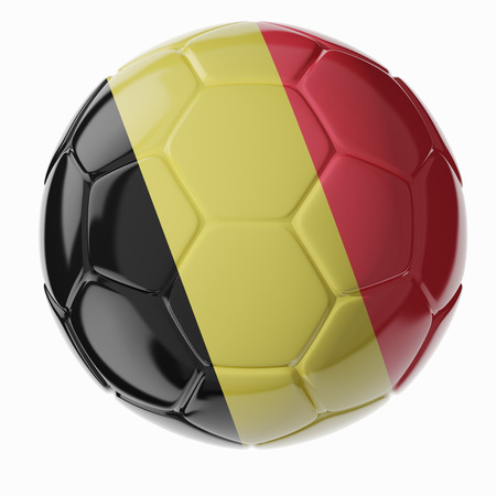 Football/soccer ball with flag of Belgium 3D renderの写真素材