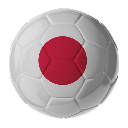 Football/soccer ball with flag of Japan. 3D renderの写真素材