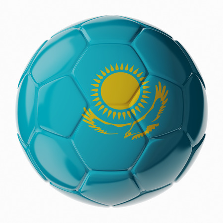 Football soccer ball with flag of Kazakhstan. 3D renderの写真素材