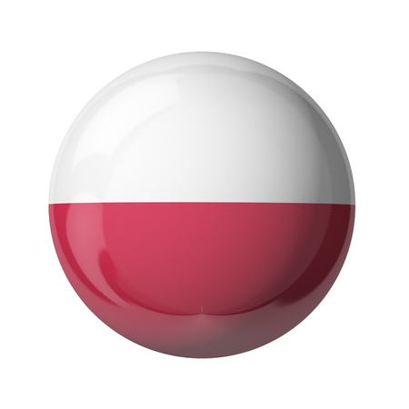 3D flag of Poland isolated on whiteの写真素材