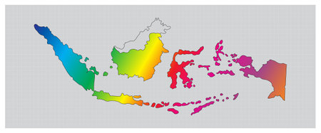 Map of Indonesiaのイラスト素材