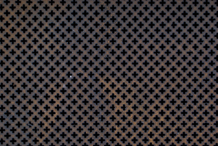 Red steel material cover with rust.