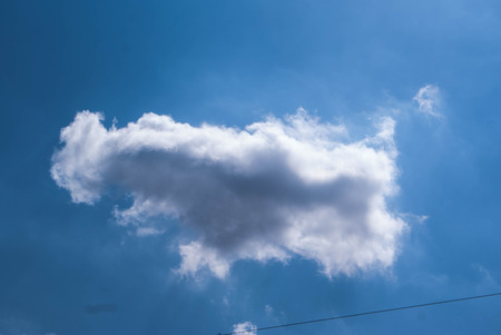 blue sky background with tiny clouds backgroundの写真素材