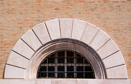 round and vintage wooden window backgroundの写真素材