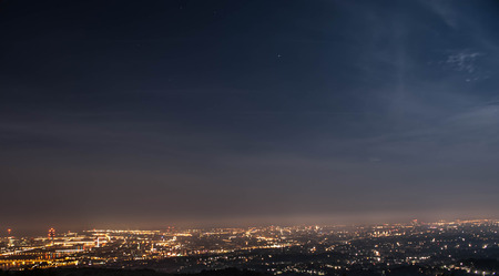 View of Vienna from khalenberg at night.の写真素材