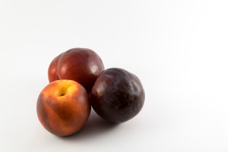 organic red and yellow plums.の写真素材