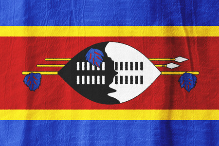 Swaziland national flag from fabric for graphic design.の写真素材