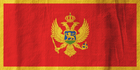 Montenegro national flag from fabric for graphic design.の写真素材