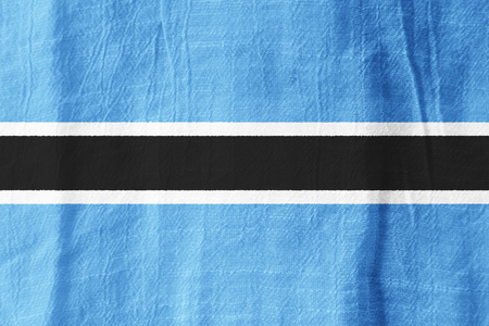 Botswana national flag from fabric for graphic design.の写真素材