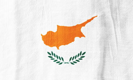 Cyprus national flag from fabric for graphic design.の写真素材