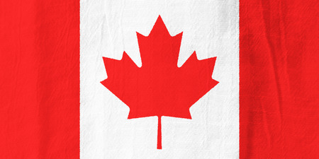 Canada national flag from fabric for graphic design.の写真素材
