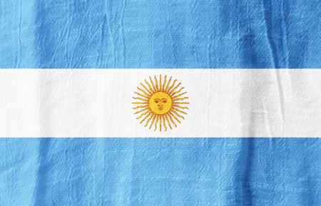 Argentina national flag from fabric for graphic design.の写真素材