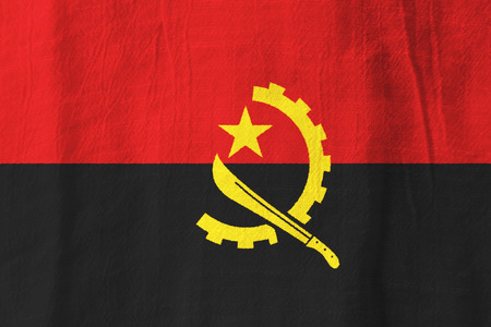Angola national flag from fabric for graphic design.の写真素材