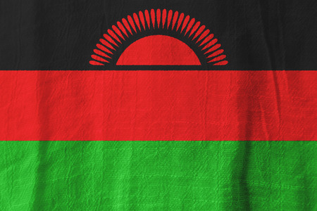 Malawi national flag from fabric for graphic design.の写真素材