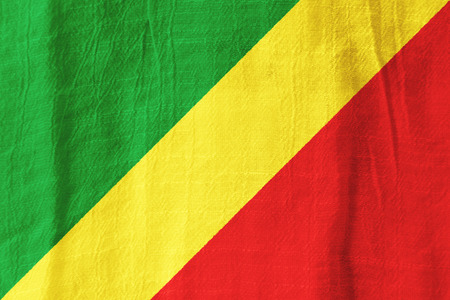 The Republic of the Congo national flag from fabric for graphic design.の写真素材