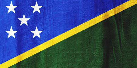 The Solomon Islands national flag from fabric for graphic design.の写真素材