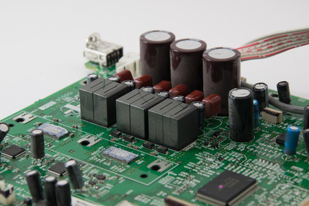 close up part of motherboard from laptop computer.の写真素材