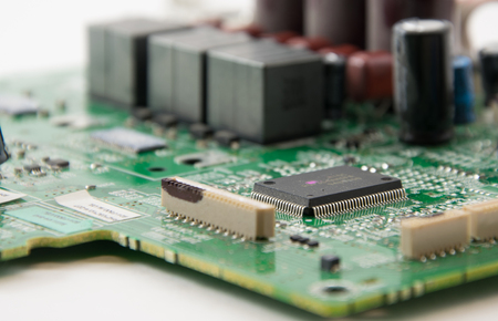 close up part of motherboard from laptop computer.の写真素材