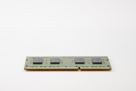 Image of a ram memory on a white background. Equipment and computer hardware.