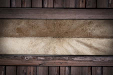 brown leather texture on wooden background .の写真素材