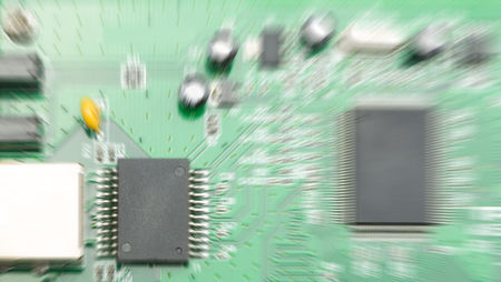 close-up of electronic circuit board with processor