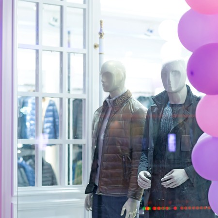 mannequins in fashionable dressesの写真素材