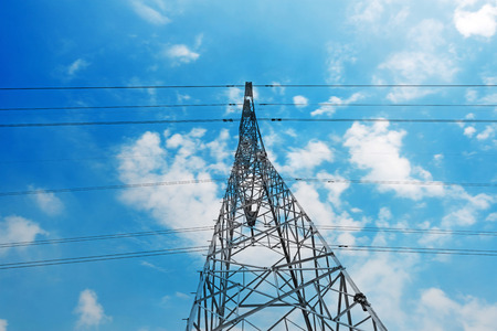 Power tower in the sky background