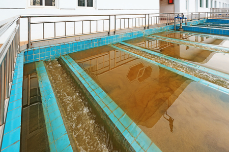 Modern urban wastewater treatment plantの写真素材