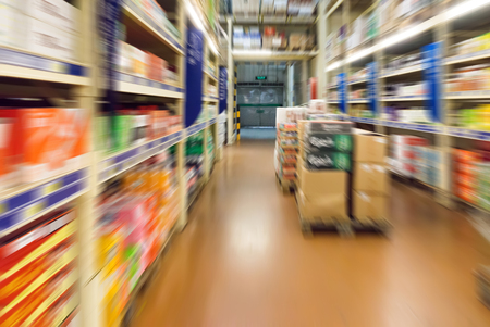 speed shopping at warehouseの写真素材