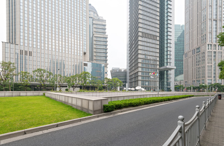 The century avenue of street scene in shanghai Lujiazui,China.の写真素材