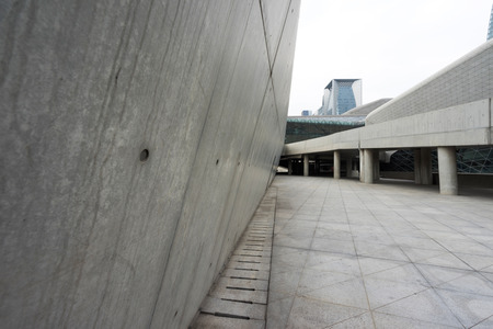 empty, modern square and skyscrapers in modern cityのeditorial素材