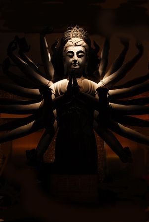 Buddha statue in the nightの写真素材