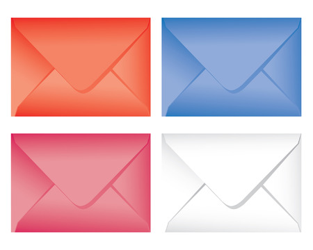 set colorful envelopeのイラスト素材