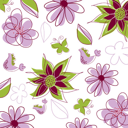 floral background with butterflyのイラスト素材