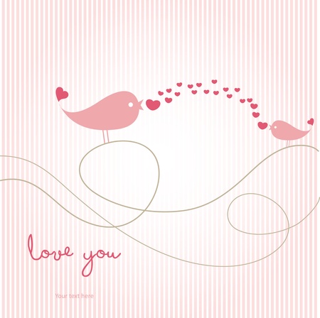 love card with birdsのイラスト素材