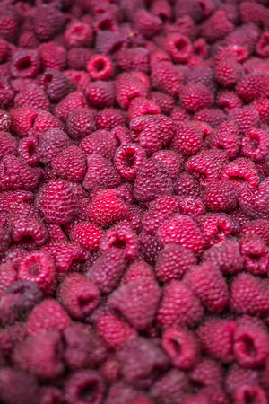 Raspberries in a pileの写真素材