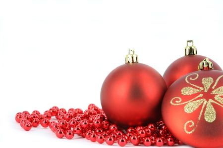 Merry christmas red ball decorationの写真素材