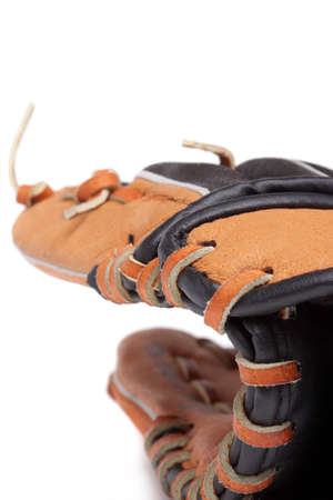 A baseball glove  on a white backgroundの写真素材