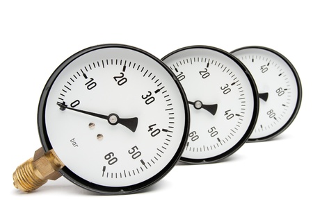 Pressure Gauge isolated On Whiteの写真素材